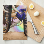 Afrikaanse olifant surrealistisch portret theedoek (Quarter Fold)