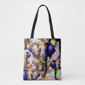 Afrikaanse olifant surrealistisch portret tote bag (Voorkant)