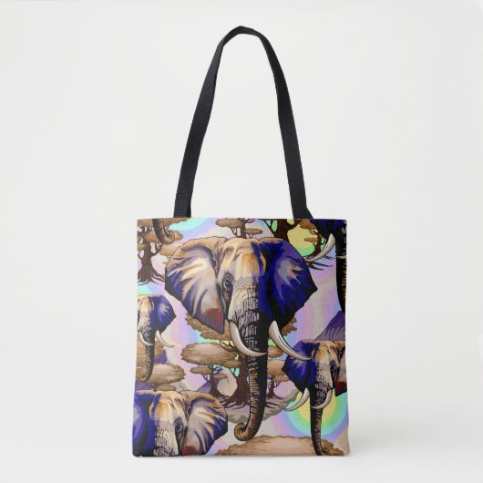 Afrikaanse olifant surrealistisch portret tote bag (Voorkant)