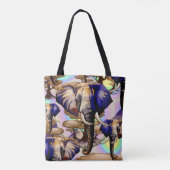 Afrikaanse olifant surrealistisch portret tote bag (Achterkant)
