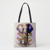 Afrikaanse olifant surrealistisch portret tote bag (Voorkant)