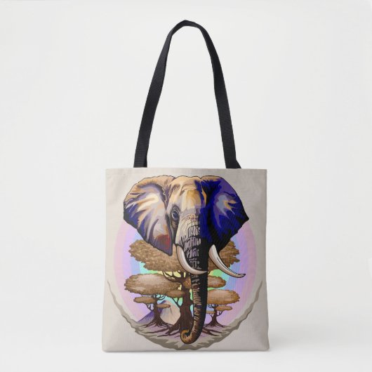 Afrikaanse olifant surrealistisch portret tote bag (Voorkant)