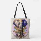 Afrikaanse olifant surrealistisch portret tote bag (Achterkant)