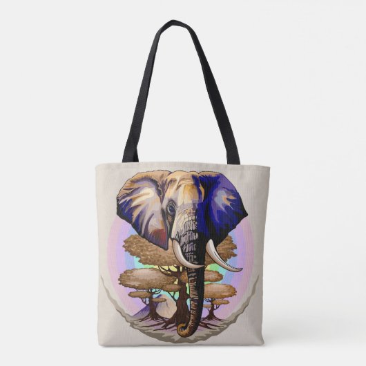 Afrikaanse olifant surrealistisch portret tote bag (Achterkant)