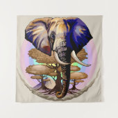 Afrikaanse olifant surrealistisch portret wandkleed (Voorkant)