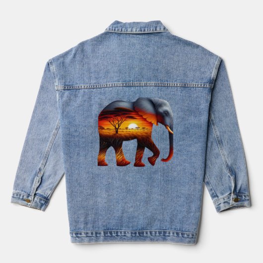 Afrikaanse olifant T-shirts Denim Jacket (Achterkant)