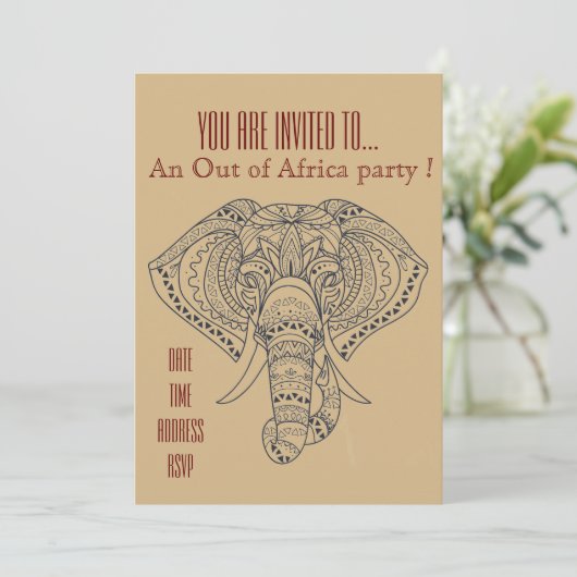 Afrikaanse olifant uit Afrika Kaart (Staand voorkant)