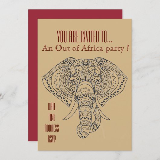 Afrikaanse olifant uit Afrika Kaart (Voorkant / Achterkant)