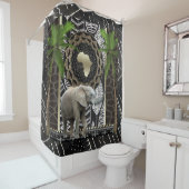 Afrikaanse olifant Walk Douchegordijn (In situ)
