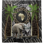 Afrikaanse olifant Walk Douchegordijn (Voorkant)