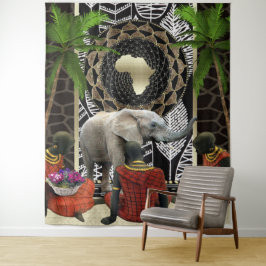 Afrikaanse olifant Walk Wandkleed