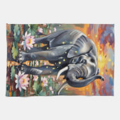 Afrikaanse Olifant Waterverf Keukenhanddoek (Horizontaal)