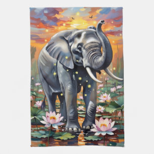 Afrikaanse Olifant Waterverf Keukenhanddoek