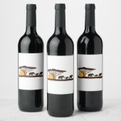 Afrikaanse olifant wijn etiket (Flessen)
