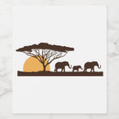 Afrikaanse olifant wijn etiket (Enkel label)