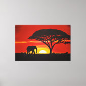 Afrikaanse olifant, zonsondergang, Afrika, Afrikaa Canvas Afdruk (Voorkant)