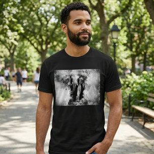Afrikaanse Olifant Zwart en Wit Aquarel T-shirt