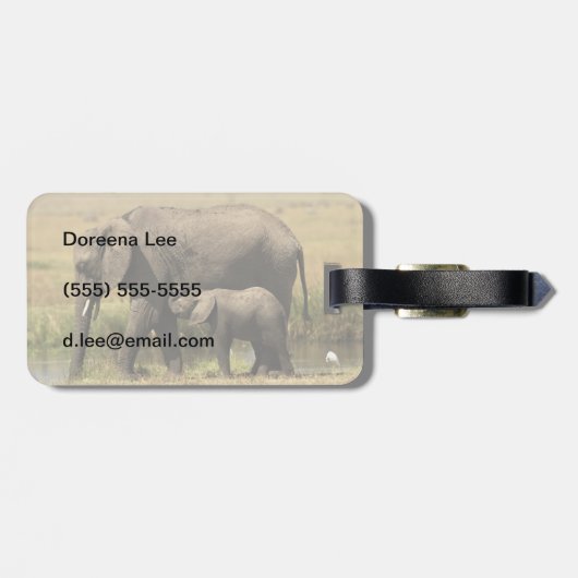 Afrikaanse olifanten bagagelabel (Achterkant horizontaal)