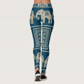 Afrikaanse olifanten blauwe achtergrond van de zee leggings (Achterkant)