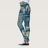 Afrikaanse olifanten blauwe achtergrond van de zee leggings (Links)