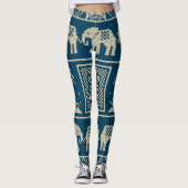 Afrikaanse olifanten blauwe achtergrond van de zee leggings (Voorkant)