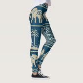Afrikaanse olifanten blauwe achtergrond van de zee leggings (Rechts)