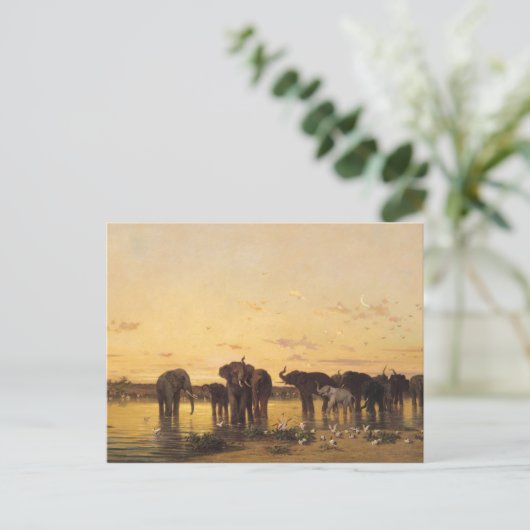 Afrikaanse olifanten briefkaart (Staand voorkant)