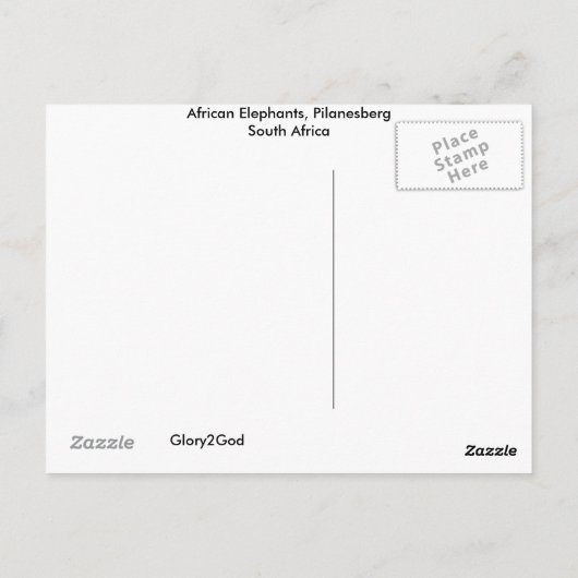 Afrikaanse olifanten briefkaart (Achterkant)
