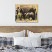 Afrikaanse olifanten canvas afdruk (Insitu (Slaapkamer))