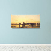 Afrikaanse olifanten canvas afdruk (Insitu (Houten vloer))