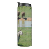 Afrikaanse olifanten en Zebras Tumbler Thermosbeker (Geroteerd rechts)
