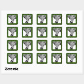 Afrikaanse olifanten Holly Leaf Kerst sticker (Vel)