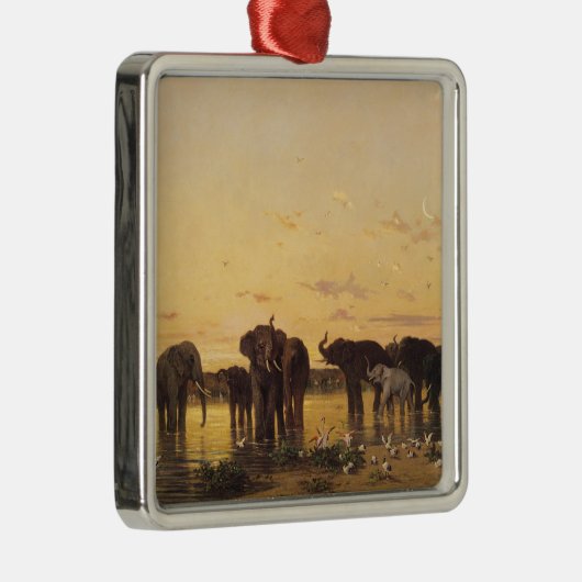 Afrikaanse olifanten metalen ornament (Rechts)