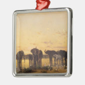 Afrikaanse olifanten metalen ornament (Links)