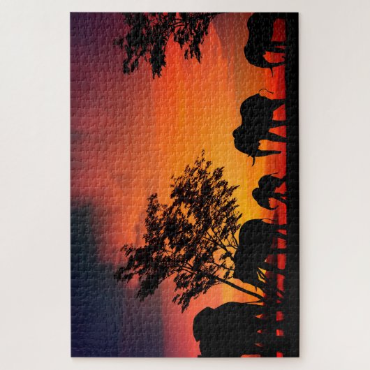 Afrikaanse olifanten op de Serengeti-vlakken Legpuzzel (Verticaal)