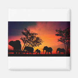 Afrikaanse olifanten op de Serengeti-vlakken Magneet