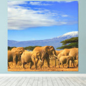 Afrikaanse Olifanten Safari Canvas Afdruk (Insitu (Houten vloer))