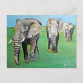 Afrikaanse Olifanten Schilderkunst Briefkaart