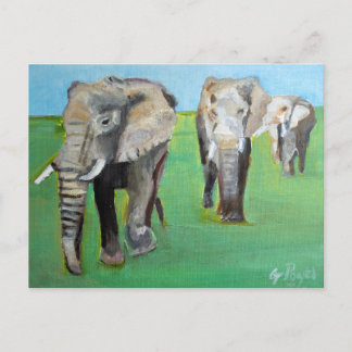 Afrikaanse Olifanten Schilderkunst Briefkaart