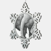 Afrikaanse olifanten tin sneeuwvlok ornament (Rechts)