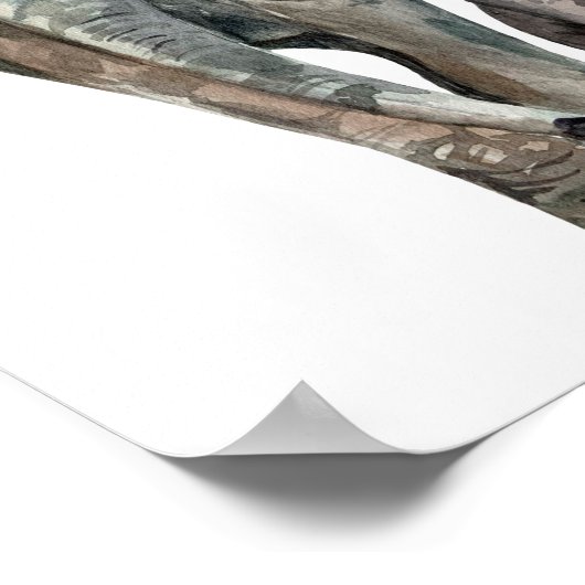 Afrikaanse olifanten wild dier poster (Hoek)