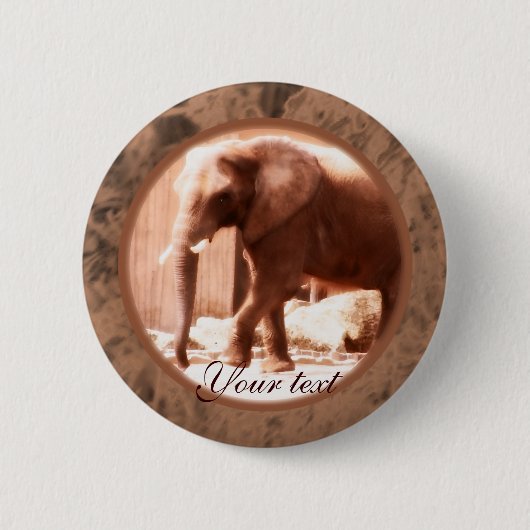 Afrikaanse olifantenButton Ronde Button 5,7 Cm (Voorkant)