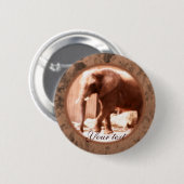 Afrikaanse olifantenButton Ronde Button 5,7 Cm (Voorkant /achterkant)