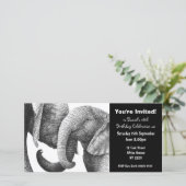 Afrikaanse olifantenfotokaart van Birthday (Staand voorkant)