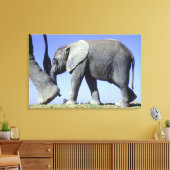 Afrikaanse olifantenkalf canvas afdruk (Insitu (Woonkamer))