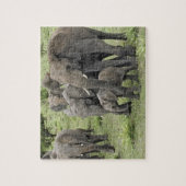 Afrikaanse olifantenkudde, Loxodonta africana, 2 Legpuzzel (Verticaal)