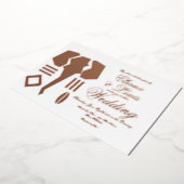 Afrikaanse olifantenmarkeringsweddenschap geperst folie uitnodiging (Gedraaid)