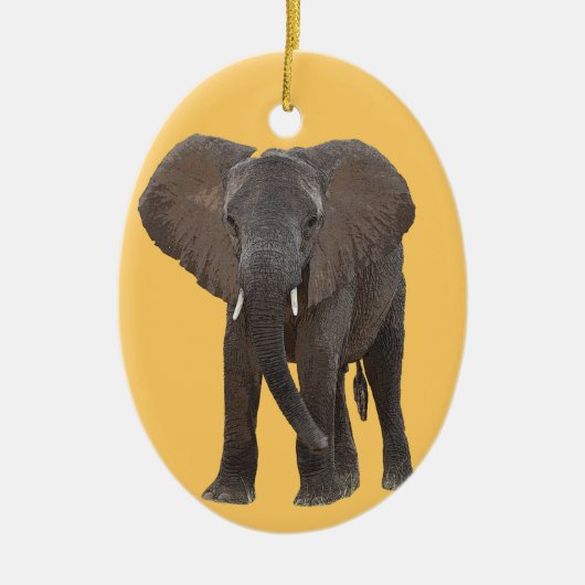Afrikaanse olifantenornament keramisch ornament (Voorkant)