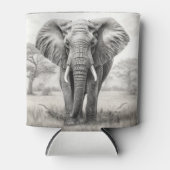 Afrikaanse olifantenpotloodtekening blikjeskoeler (Voorkant)