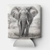 Afrikaanse olifantenpotloodtekening blikjeskoeler (Achterkant)